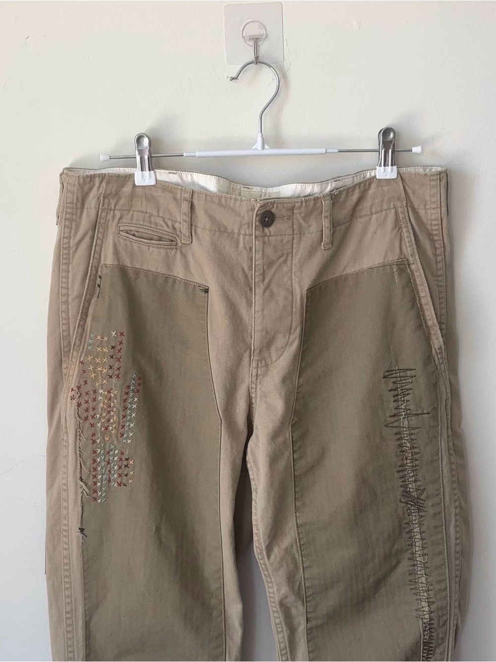 Ralph Lauren Denim & Supply 34 x 32 Double Knee Embroidered Patchwork Pants